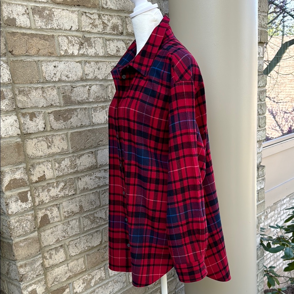 Brand New LOFT Red and Blue Plaid Shirt - Picture 4 of 12